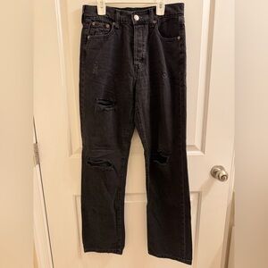 Aeropostale Women's Dark Gray Distressed Jeans